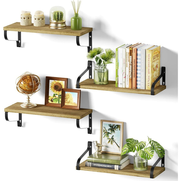 Four-Piece Floating Rustic Shelves